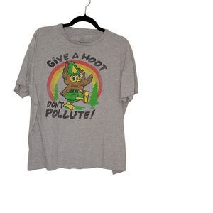 Men's Woodsy Owl Short Sleeve Tee XL Gray Green